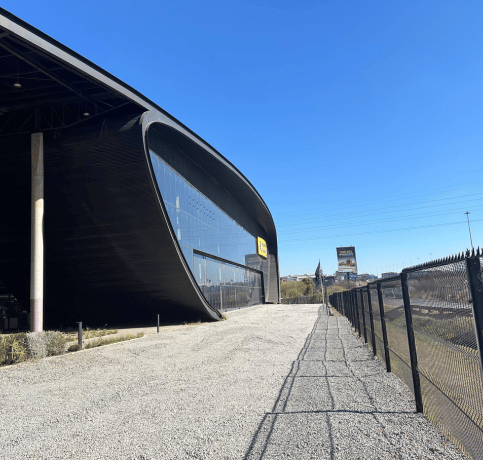 Exterior view of a contemporary building with extensive windows, suitable for professional window cleaning services.